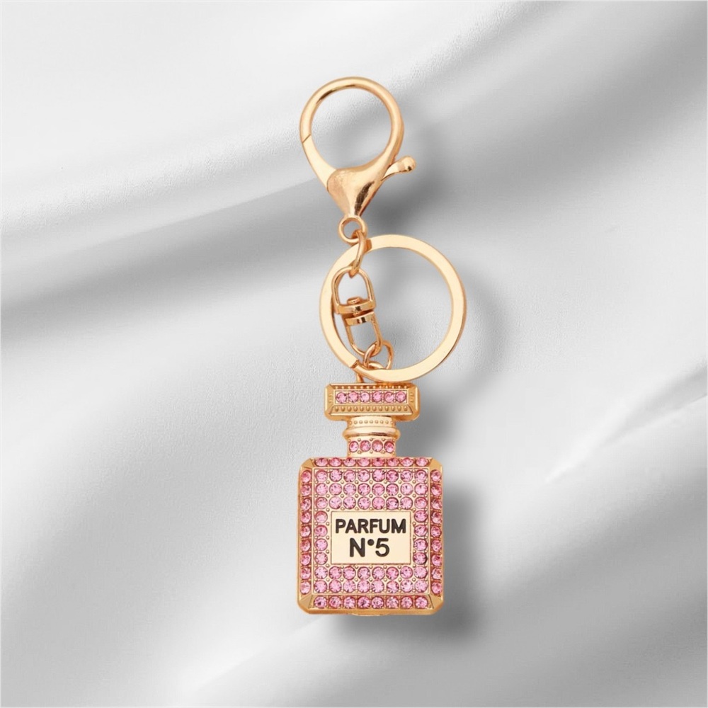 Pink and Gold Keychain bag charm